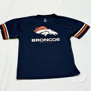 Denver Broncos Youth Boys Football Jersey Navy Blue NFL Team Size  XL 14/16
